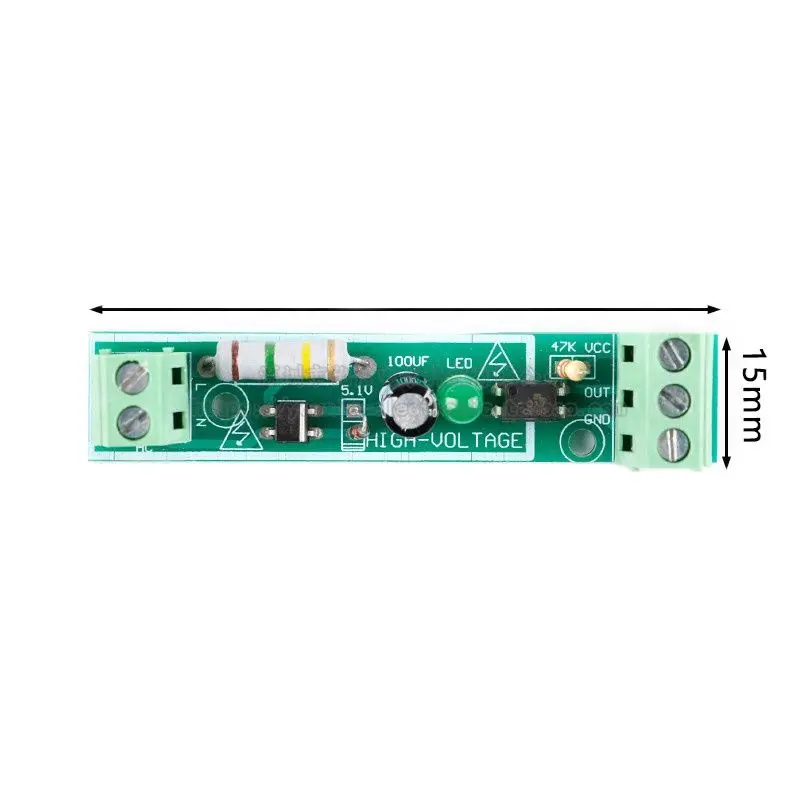 Módulo optoacoplador de 1 vía 220V CA/detecta la presencia de voltaje de 220V/nivel TTL de microcontrolador de placa desnuda