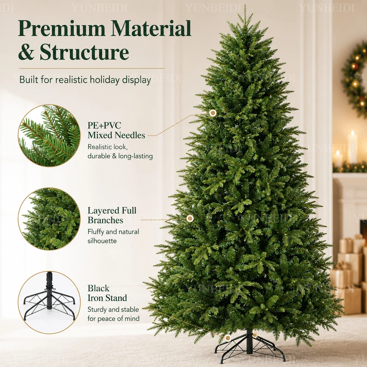 Home Decor Lighting Tree - Pohon Natal Artifisial PE&PVC dengan Lampu