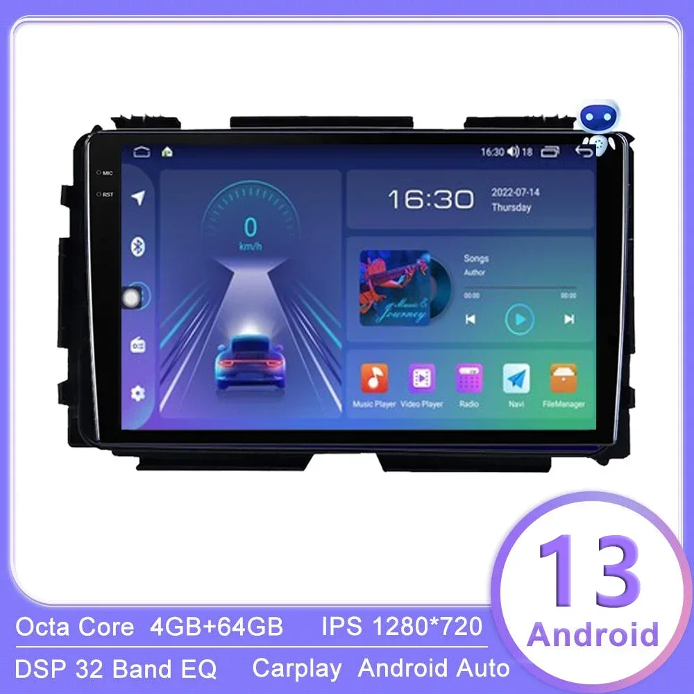 Android 13 Car Radio for Honda HR-V HRV XRV Vezel 2013-2018 2019 Multimedia Player with 4G Car Carplay & 2Din GPS Navigation