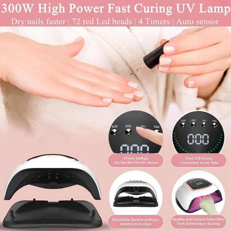 

Fast Curing For Gel Polish Lamp, UV LED Nail Lamp, UV Nail Dryer Light For Gel Nails, Nail Art Drying Tools US Plug