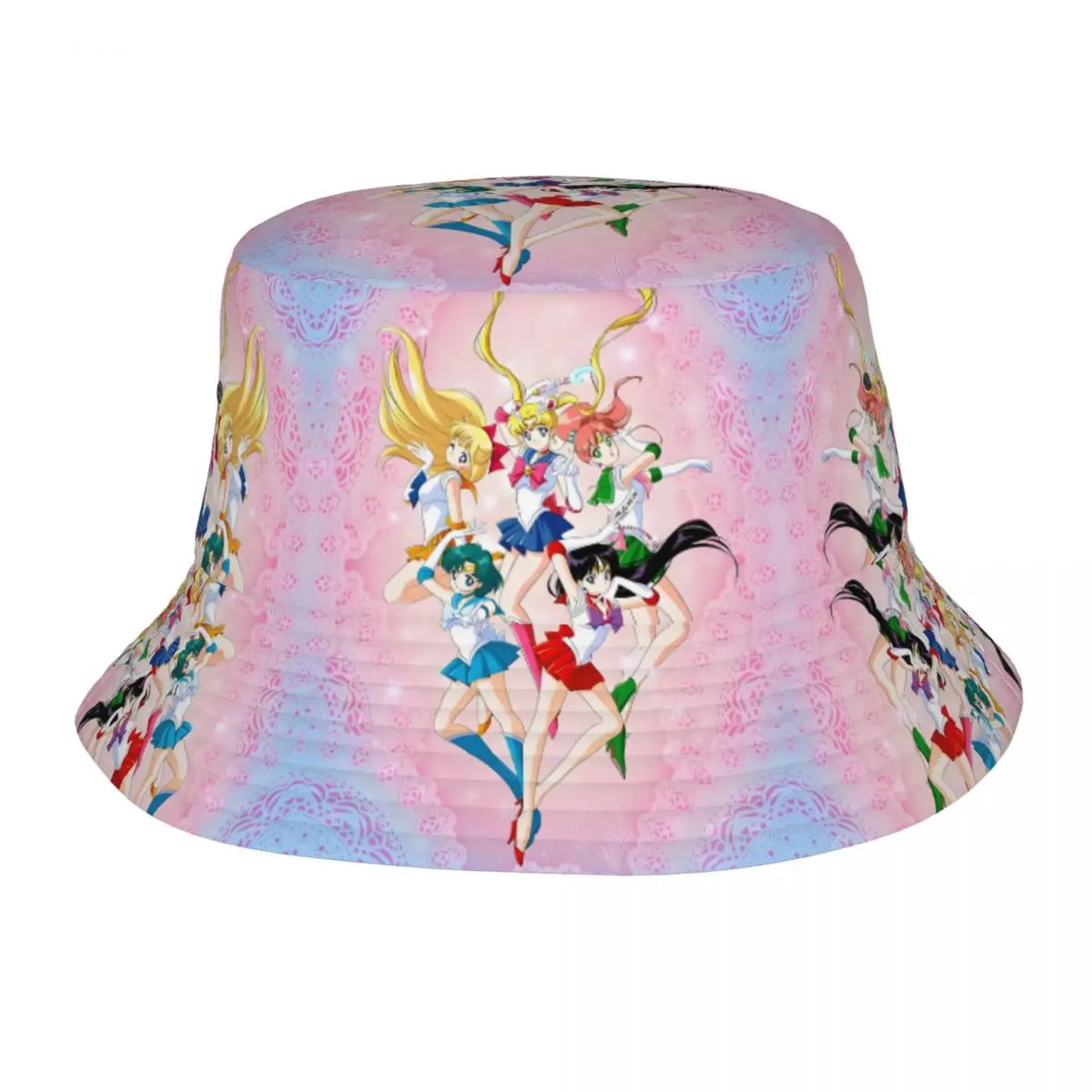 

Custom S-Sailors M-Moons Cartoon Bucket Hats Women Men Cartoons Beach Sun Summer Fisherman Cap