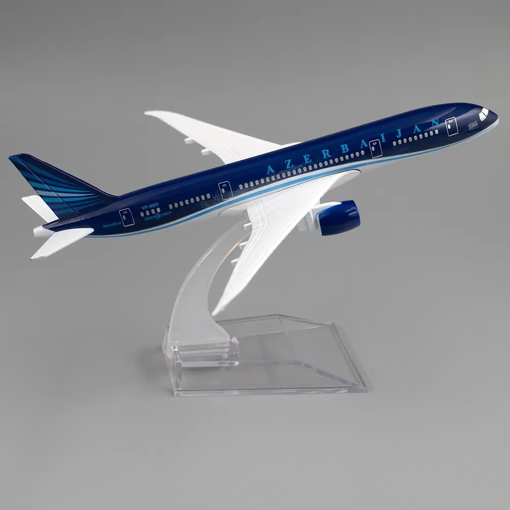 16cm B787 Azerbaijan Airlines Airbus 1:400 Scale Boeing 787 Airline Die-cast Alloy Metal Airplane Model Toy (with Stand)