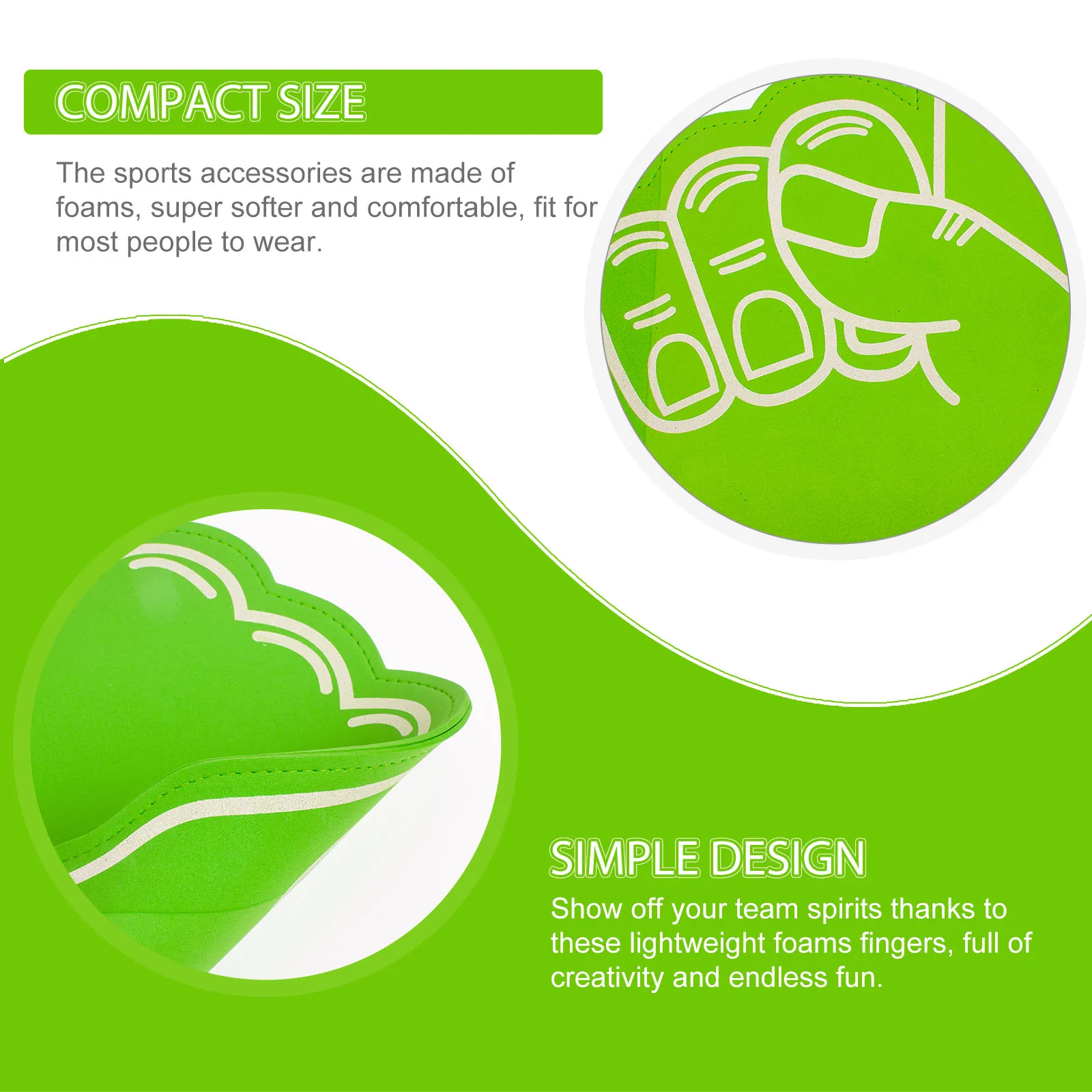 

3Pcs Foam Fingers Cheerleading Props Sports Accessories Reusable Comfortable Noise Makers for Football Basketball Sporting