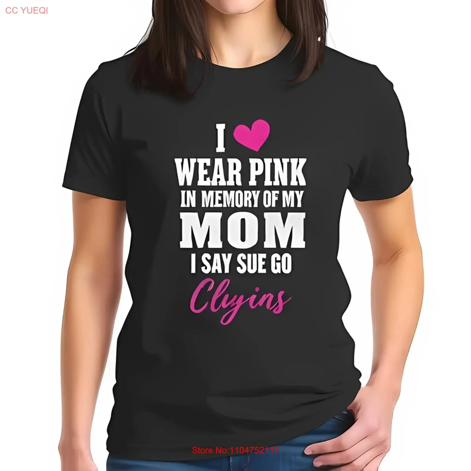 I Love WEAR PINK IN MEMORY OF MY MOM Cotton  T Shirt All vintage Washed Stylish Comfortable Casual Versatile
