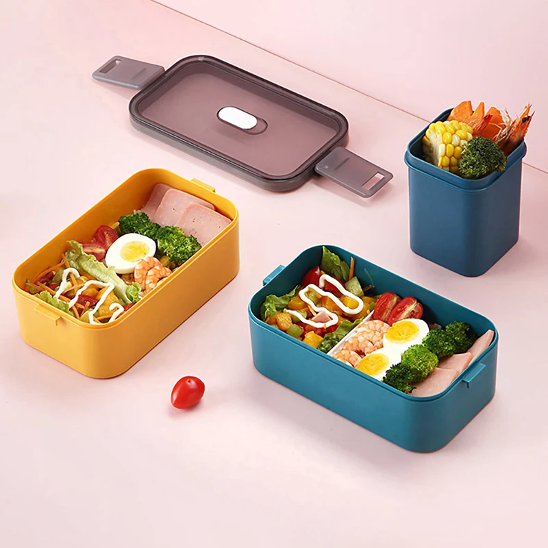 2 Layers Lunch Box Office/School Bento Box Microwave Heating Food Container Lunch Box 1000/1600 ml