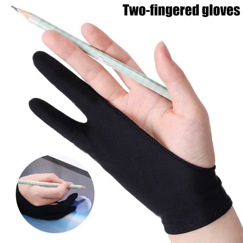 1-4pcs Drawing Glove Anti-touch Two-Fingers Gloves for IPad Graphics Drawing Tablet Sketch Artist Smudge Guard Painting Gloves
