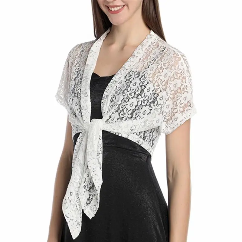 39BD Sonnenschutzschal, Blumenschal für Damen, atmungsaktiver Schal, eleganter Schal für Hochzeiten und Partys – Detail 2