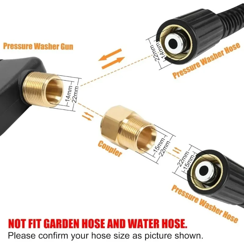 Universal High‑Pressure Nozzle Car‑Wash Machine – Aluminum Alloy Core Spray Gun 1/4″ Flexible Quick‑Plug PA Spray‑Gun Set