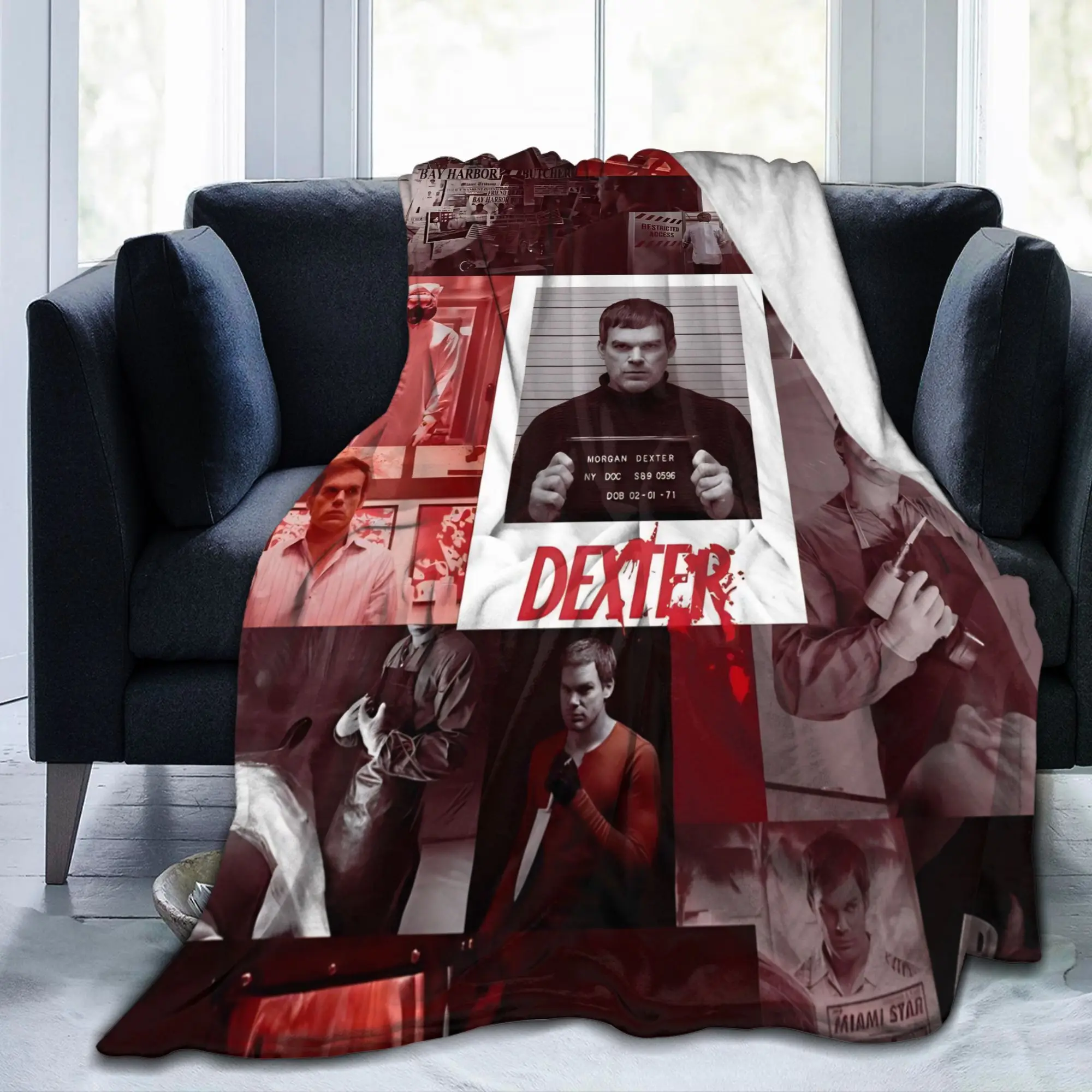 Dexter Morgan Bay Harbor Butcher Blanket TV Show Flannel Throw Blankets Bedding Couch Decoration Thin Bedspreads Multifunction