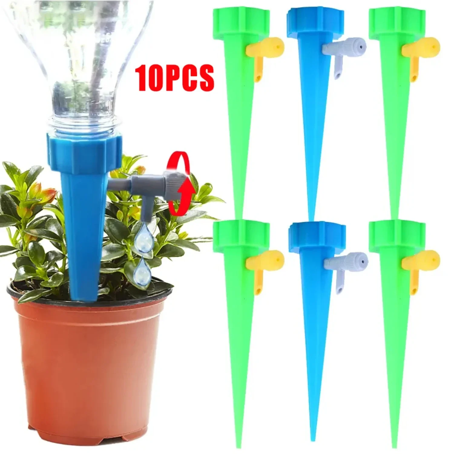 Essential Premium Top-Quality Self-Watering Kits for Gardens, Flowers, and Plants - Set of 10/1 Pcs - Innovative Adjustable Auto