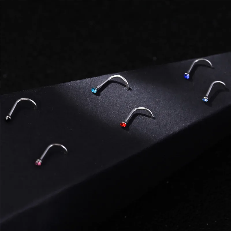 10 sztuk Punk Style Piercing nos Lip biżuteria biżuteria do ciała dla mężczyzny kobiety szpilki 1.8mm wybierz Drop Shipping