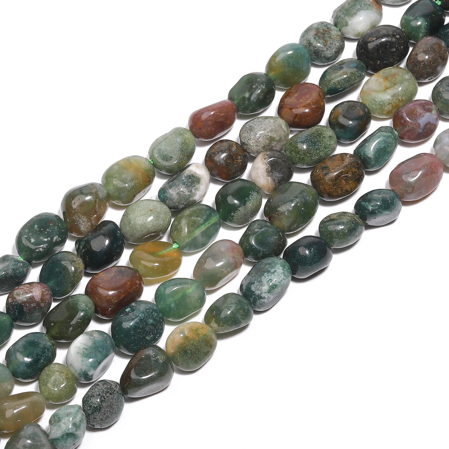 1pcs 8-10mm Irregular Natural Indian Agate Stone Beads Loose Beads for Jewelry Making Diy Bracelet Accessories