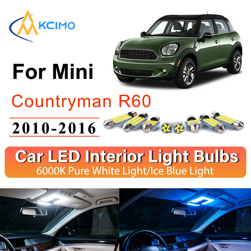 For Mini Countryman R60 2010-2016 Car Interior LED Lighting Kit No Wiring Dome Map Footwell Dash Light Auto Accessories