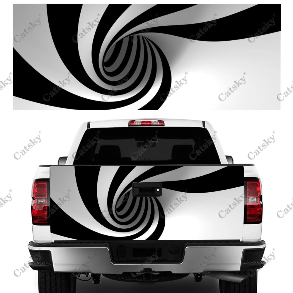 

Cool Black and White Abstract Car Tail Trunk Protect Vinly Wrap Sticker Decal Hood Decor Engine Cover for SUV Off-road Pickup