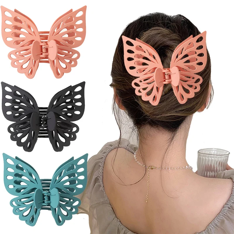 Large Butterfly Claw Clips for Women Girls Geometric Hair claw Back Head Grab Clips Acrylic Barrettes Fashion Hair Accessories