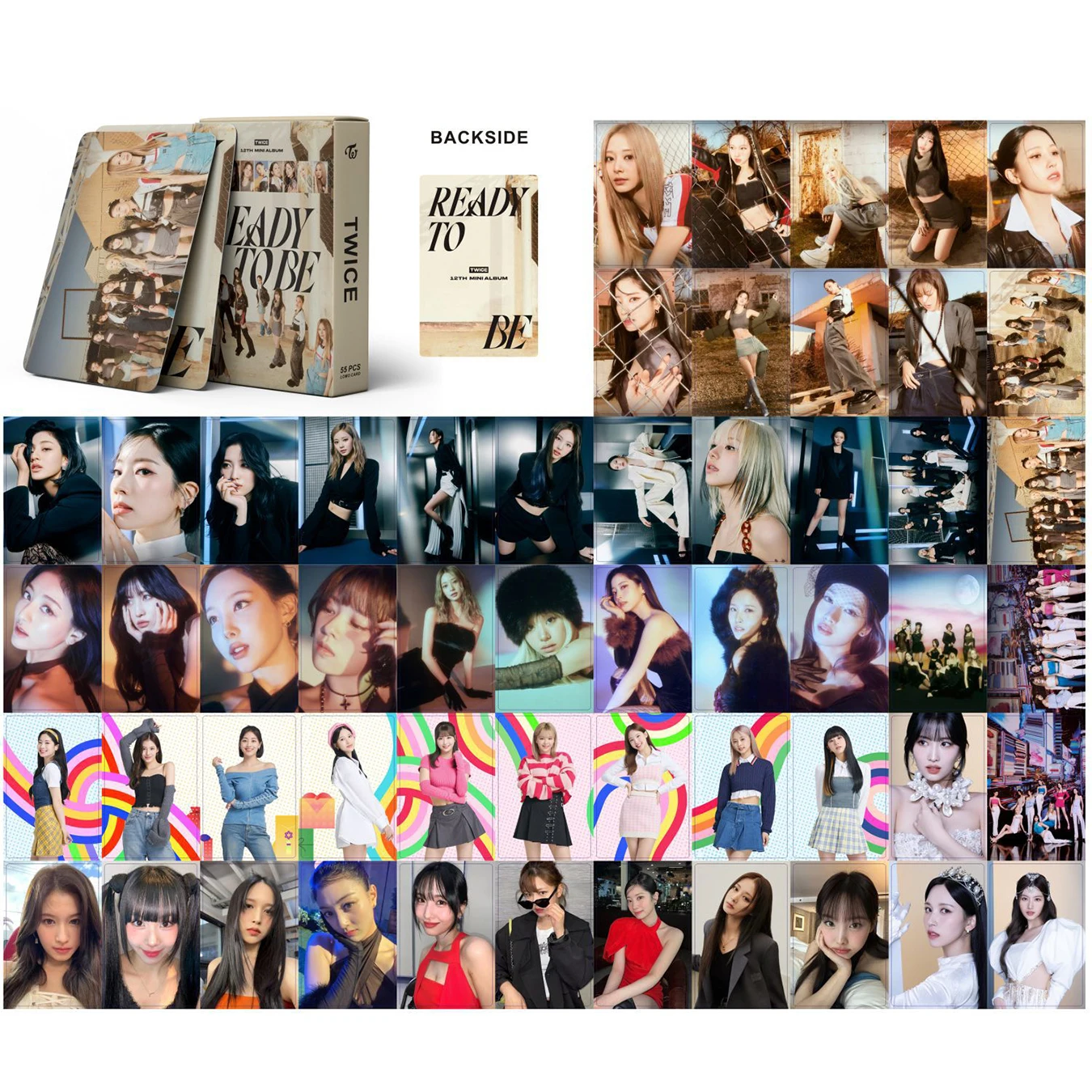 55PCS/set Kpop TWICE Photocards Ready To BE  Ablum Aespa Lomo Cards Photocard Cute Print Card Poster Fans Gift