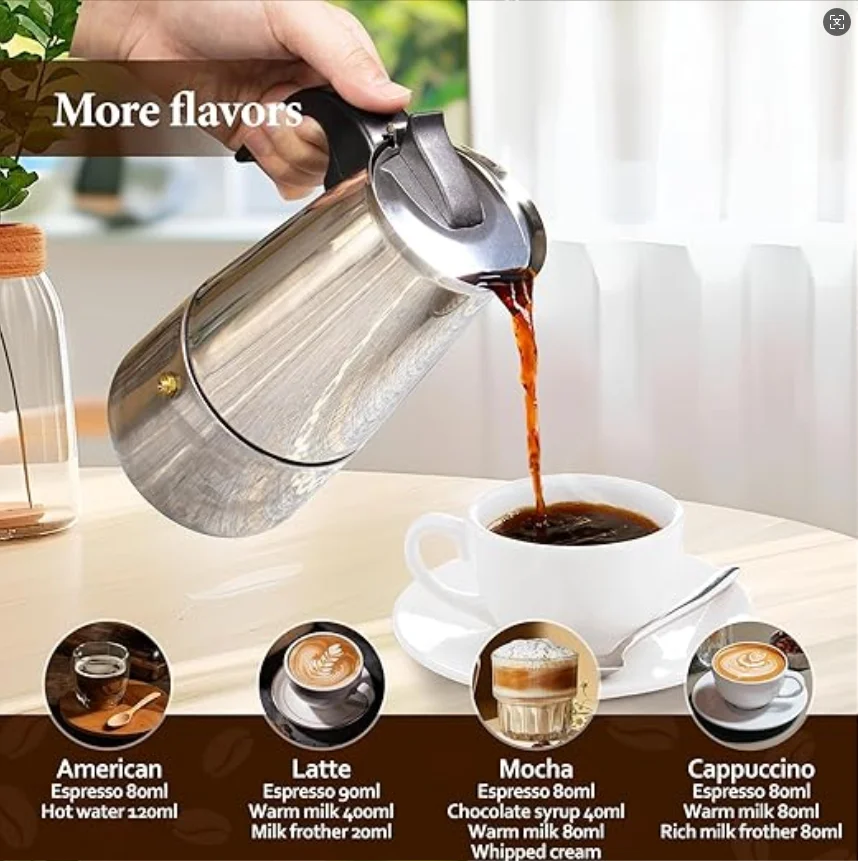 Кофеварка Мока из нержавеющей  – обзор и цена Home Office Moka