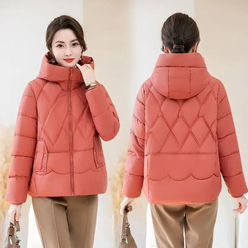 

Новинка 2025 года, зимние женские парки, пальто, пуховая хлопковая куртка с капюшоном, женская свободная утепленная теплая хлопковая стеганая куртка, верхняя одежда, женские топы