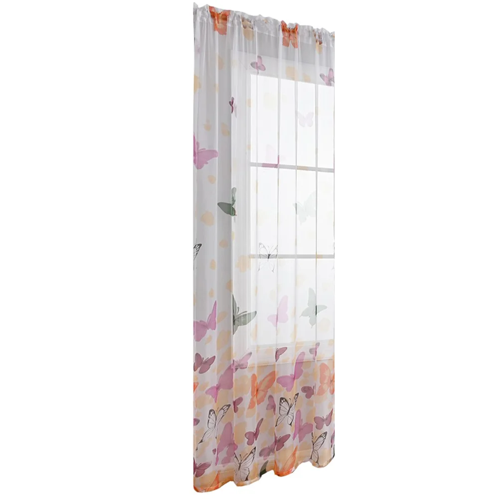 Transparent Curtains Decorate Sheers Window Screen Polyester Drape Privacy Drapery for Bedroom