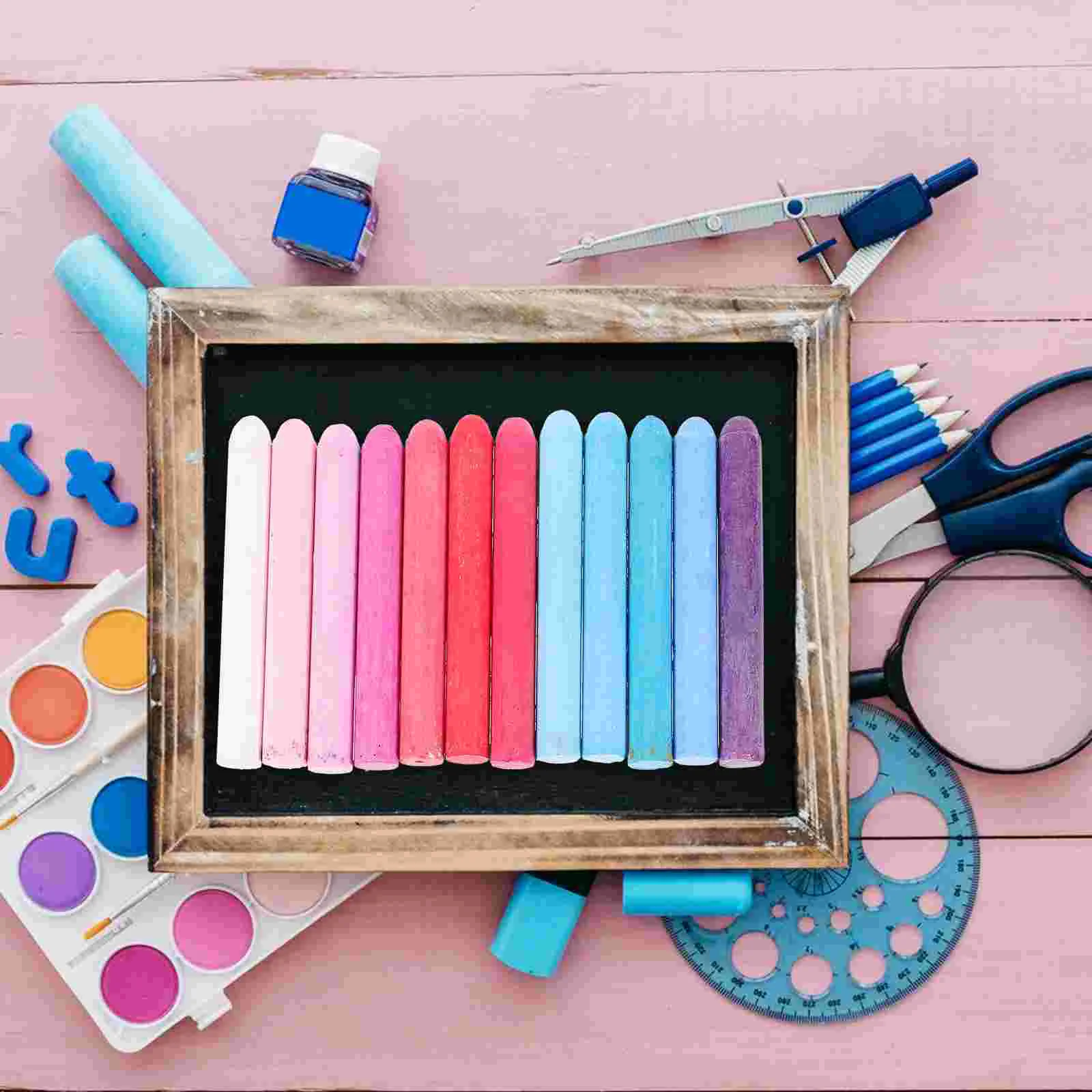 Stylos à craie colorés pour tout-petits, dioxyde de titane, blanc, effaçables, solides, école, extérieur, 24 pièces