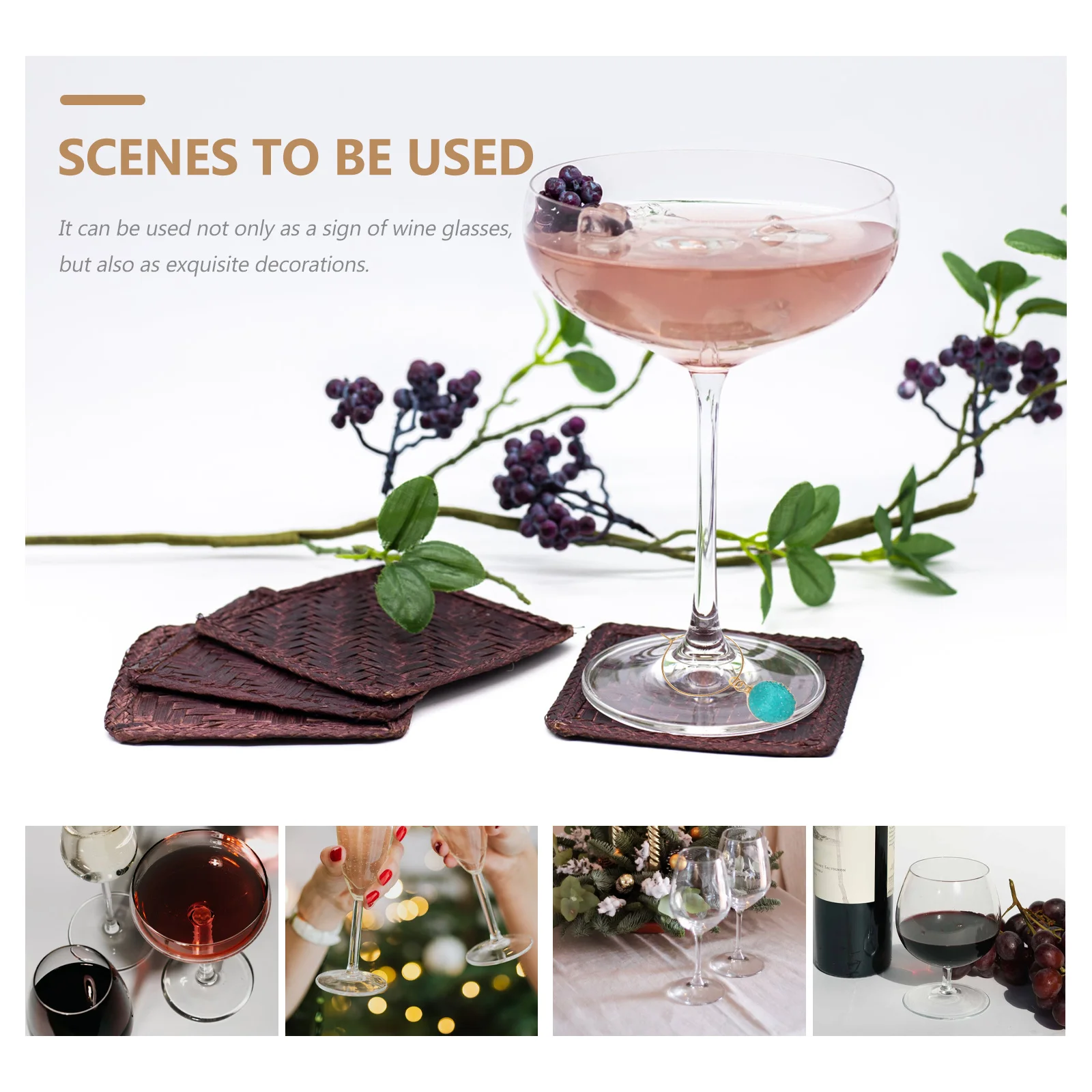 

6 шт., подвески в виде бокалов для вина, стильные маркеры для напитков для украшения чашки вина, сувениры для вечеринки, уникальная идея подарка, разные цвета