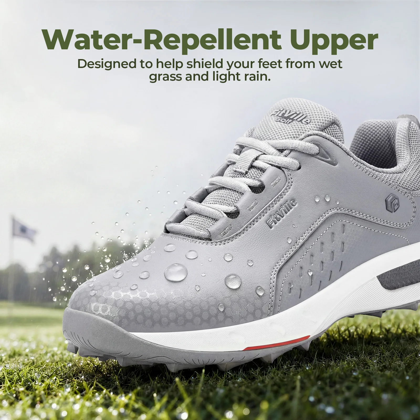 FitVille Mens Golf Shoes Extra Wide Toe Luxury Casual Sport Sneakers Professional Spikeless Golfer Shoes for Men Water Resistant
