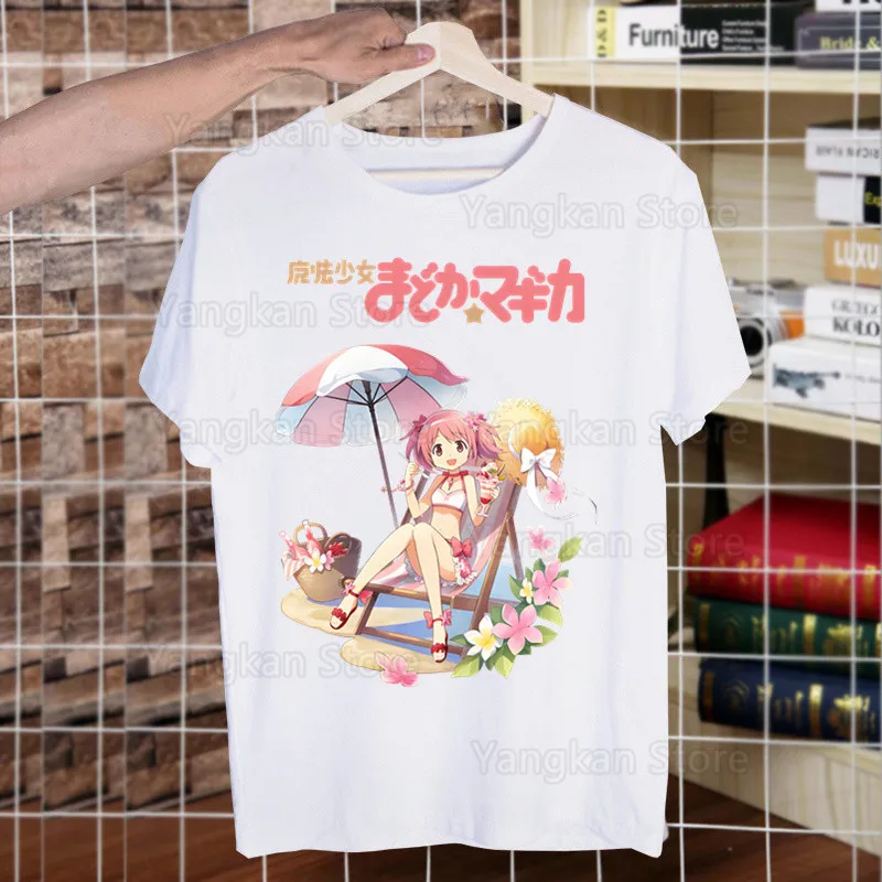 

Magical Girl Puella Magi Madoka Magica Anime Men Shirt Mens Clothing Summer Casual Loose Print Tee Short Sleeve Tops