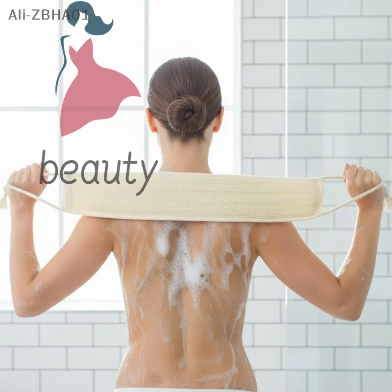 Exfoliating Back Scrubber Natural Flax Fiber Durable Soft Exfoliation Bath Brush Ideal Gift for Family Friends