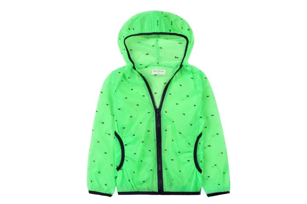 Summer sunproof jacket for boys and girls clothes printed hooded coat thin 2-6 years