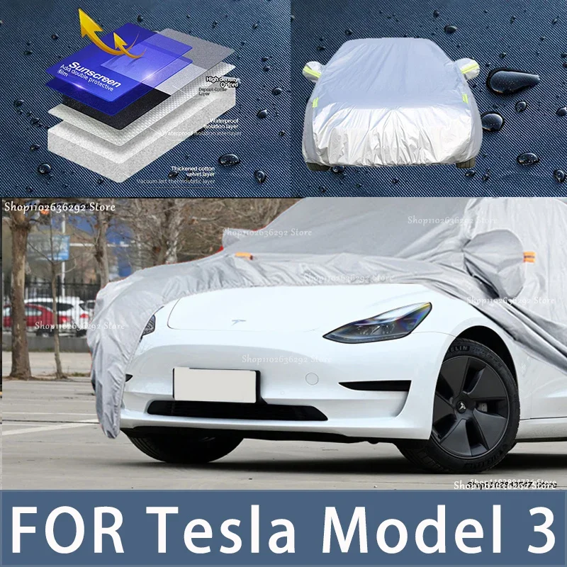 

Наружная защита для Tesla Model 3, полные автомобильные Чехлы, снежный чехол, Солнцезащитный водонепроницаемый пыленепроницаемый внешний автомобильный аксессуар