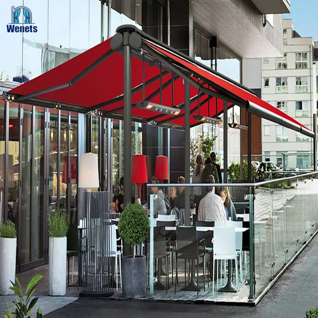 Full Cassette Awning Remote Control Retractable Awning With Led Light