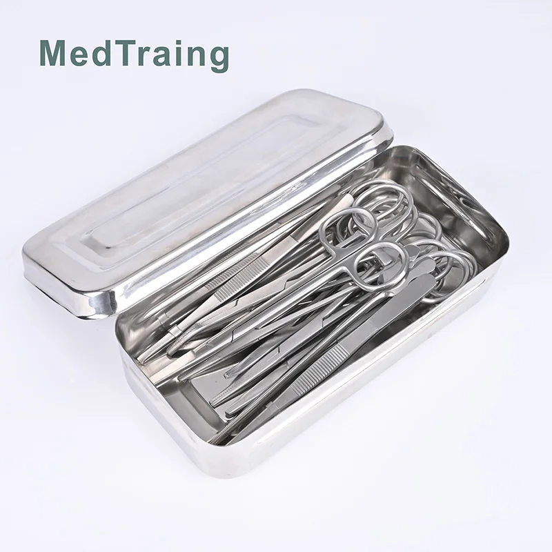 13pcs High quality Stainless Steel Medical Instruments Set for Surgery and Inspection Needle Holder also Teaching