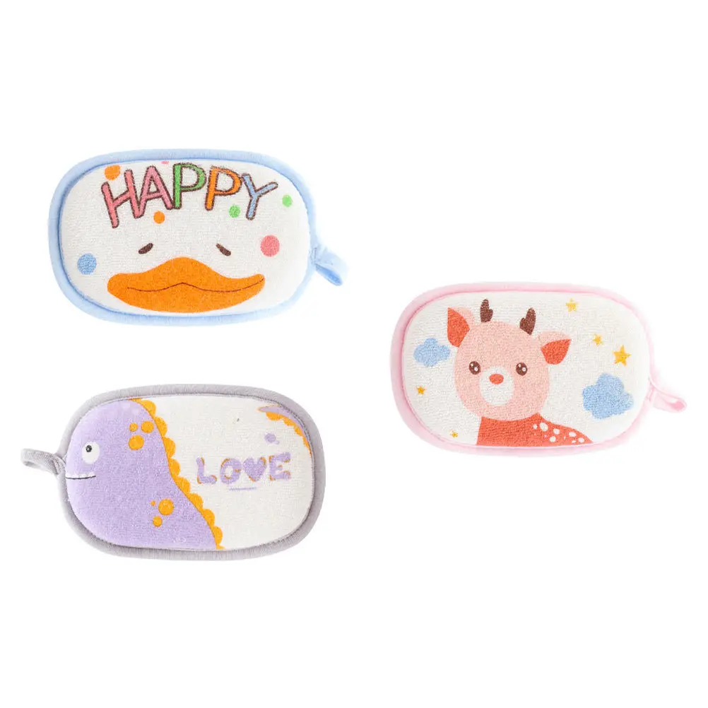 3 szt. Dziecięca gąbka do kąpieli z motywem kreskówkowym, miękka gąbka do szorowania ciała pod prysznic dla dzieci, gąbka do szorowania ciała dla niemowląt