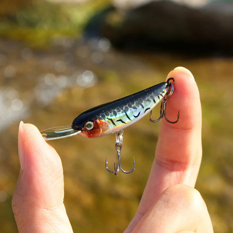 Riser Pencil Fishing Lures, Mini isca Minnow, boca dura artificial, Wobblers, tiro longo, listra branca, 5,5g, 8,5g, 1pc