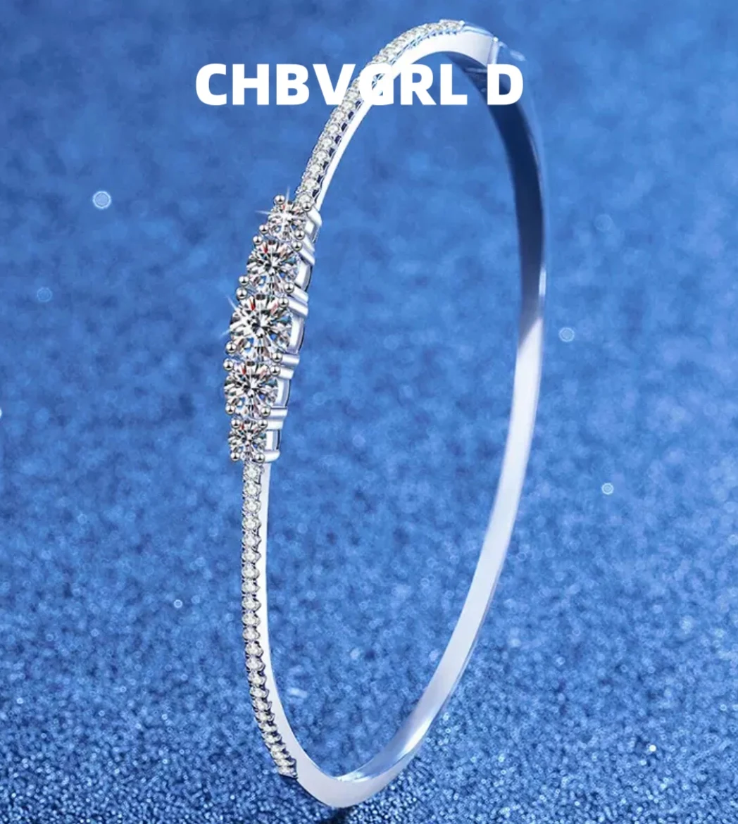

[Romantic] Luxurious s925 sterling silver 1.3 carat moissanite bracelet, versatile, simple, Japanese and Korean ins style