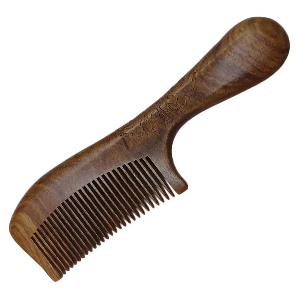 Golden Sandalwood Hair Comb Wooden Massage Comb Smooth Surface Lightweight U Slot Design for Home Travel Outdoor Use Comfortable