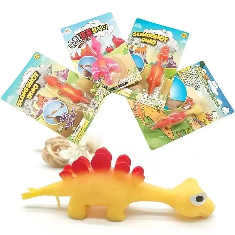 Hot Creative Dinosaur Finger Toys Kids Funny Cartoon Animals Anxiety Stress Relief Shooting Playing Toy Slingshot Catapult Game