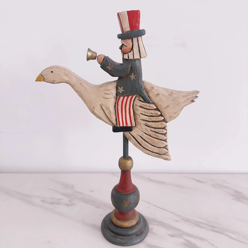 

Handmade wood carving goose decoration ornaments,antique wood carving crafts,small statue ornaments, home decoration accessories