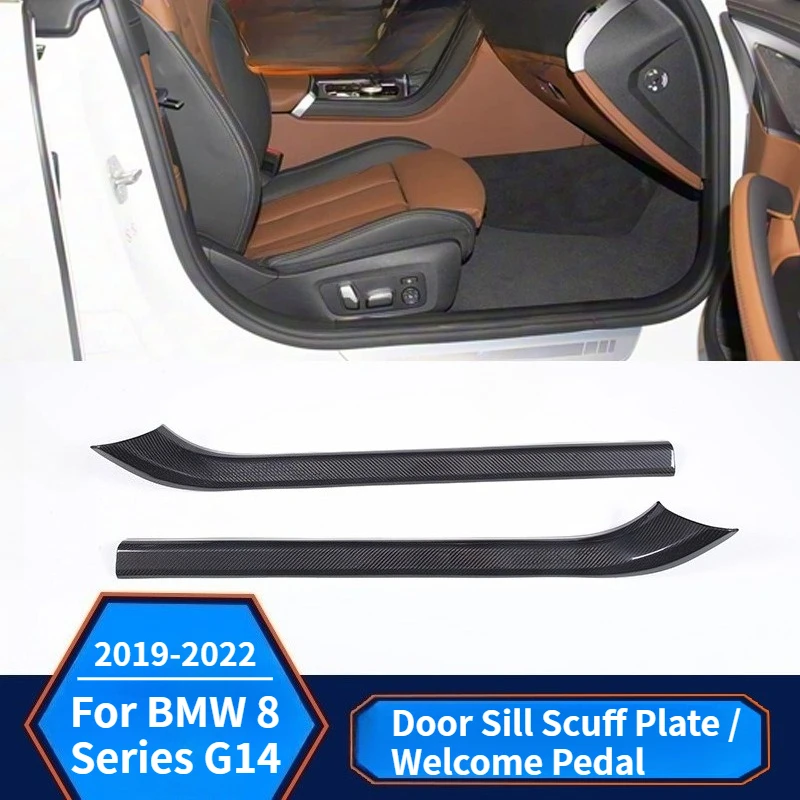 

For BMW 8 Series G14 Real Dry Carbon Fiber Interior Door Sill Scuff Plate Welcome cover Pedal Interior Modification 2019-2022