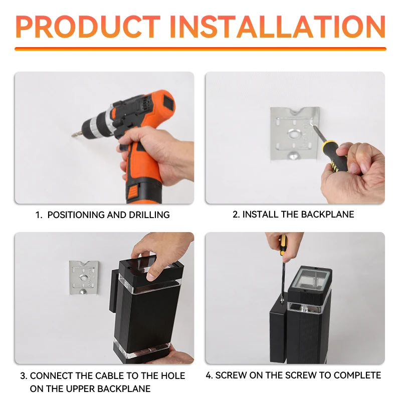 مصباح جداري LED مقاوم للماء ، إضاءة الشمعدانات ، مصباح خارجي ، غسالة حائط ، شرفة ، شارع ، حديقة ، ديكور منزلي ، مصباح إضاءة E27 #6