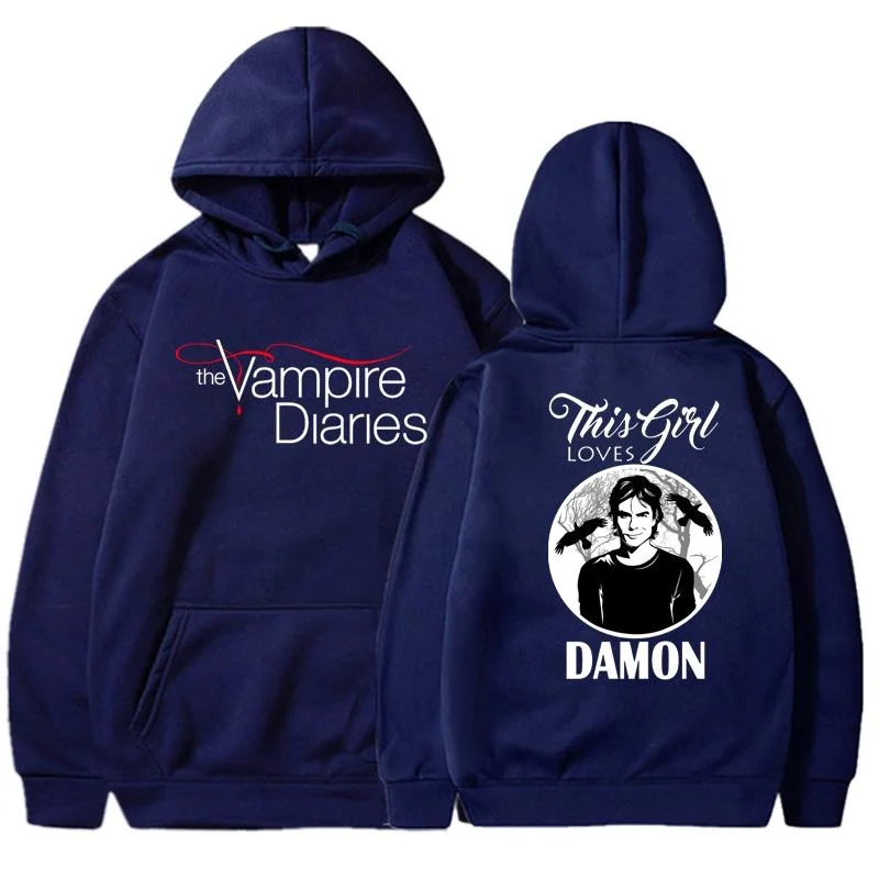 The Vampire Diaries Hoodies Damenmode Persönlichkeit Kapuzenpullover Lässiger Outdoor-Pullover mit langen Ärmeln – Detail 1