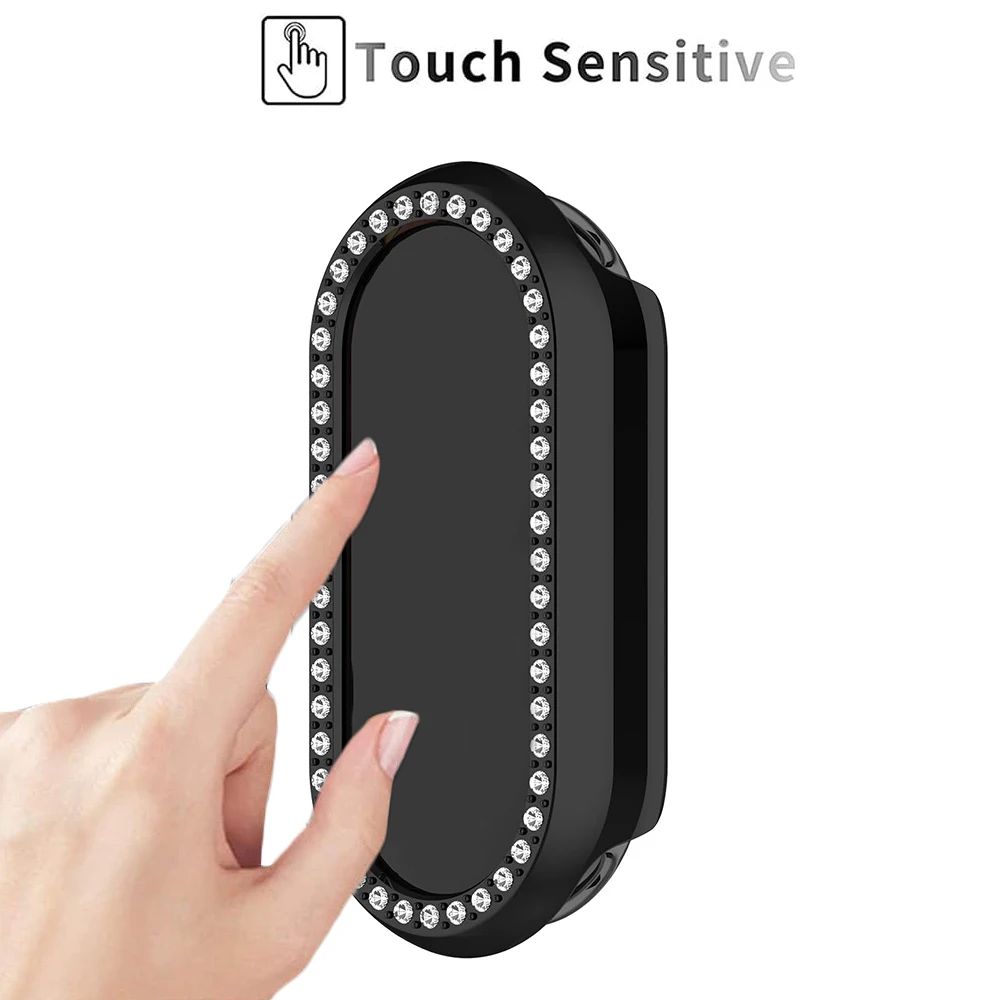 2Pcs Bling Case for Xiaomi Band 9(No Screen), Shiny Crystal Rhinestone Protective Frame Compatible for Xiaomi Band 9.