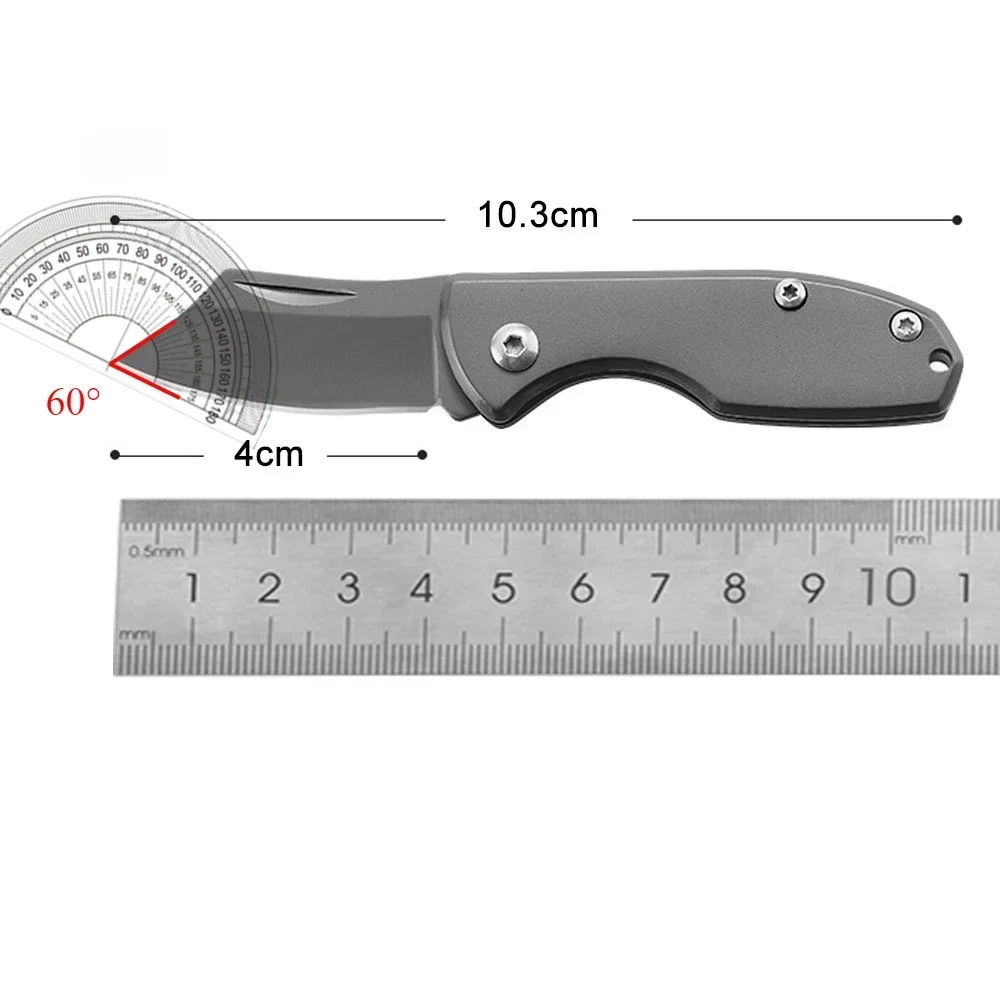 Portable Folding Pocket Knife Stainless Steel Blade Travel Cutting Tool Keychain Pendant Holiday Gift