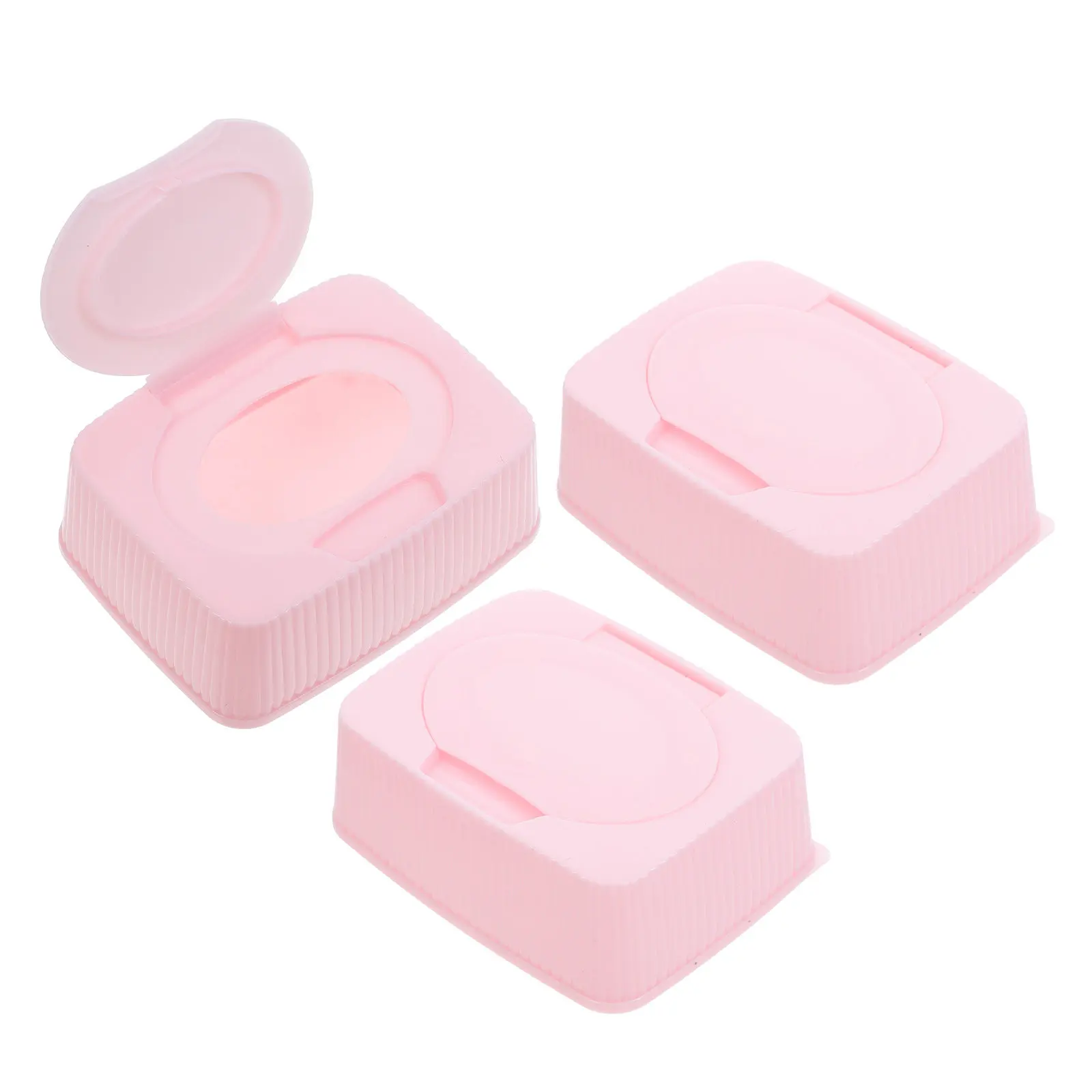 

3Pcs Portable Baby Wipes Container Reusable Travel Wet Wipe Dispenser Compact Soft Moist Wipes Holder for Diaper Bag Car Purse