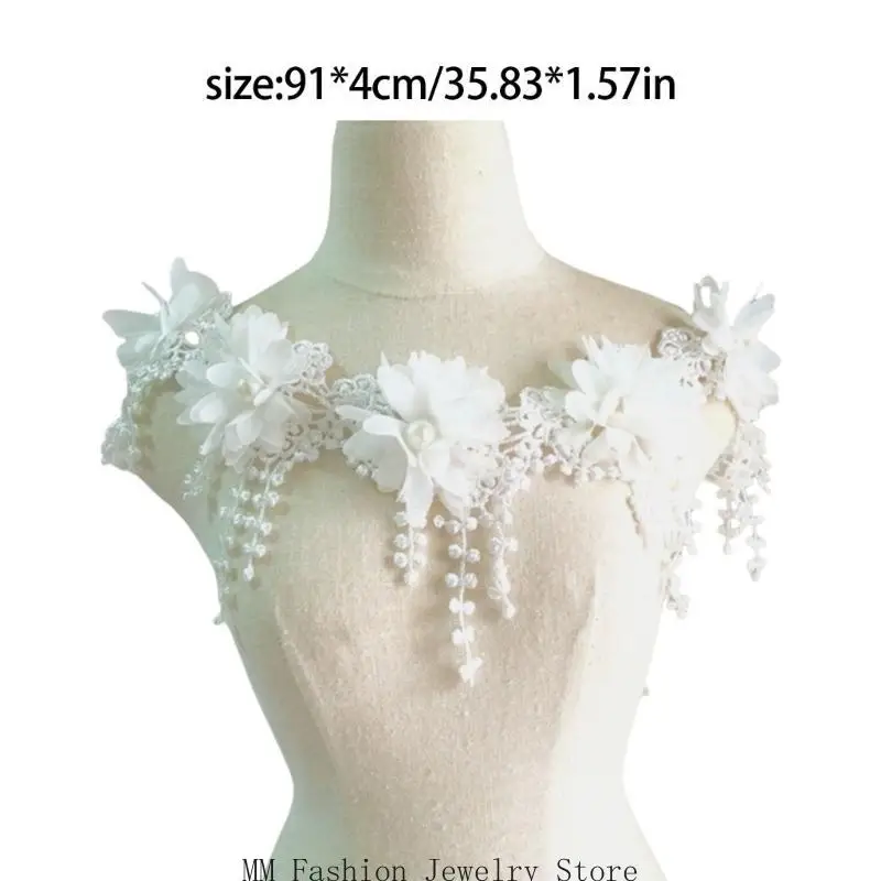 D0UB Elegant Evening Dress Appliques Bridal Gown Embellishment Party Wear Accessory for Creative and Fashion Accessory