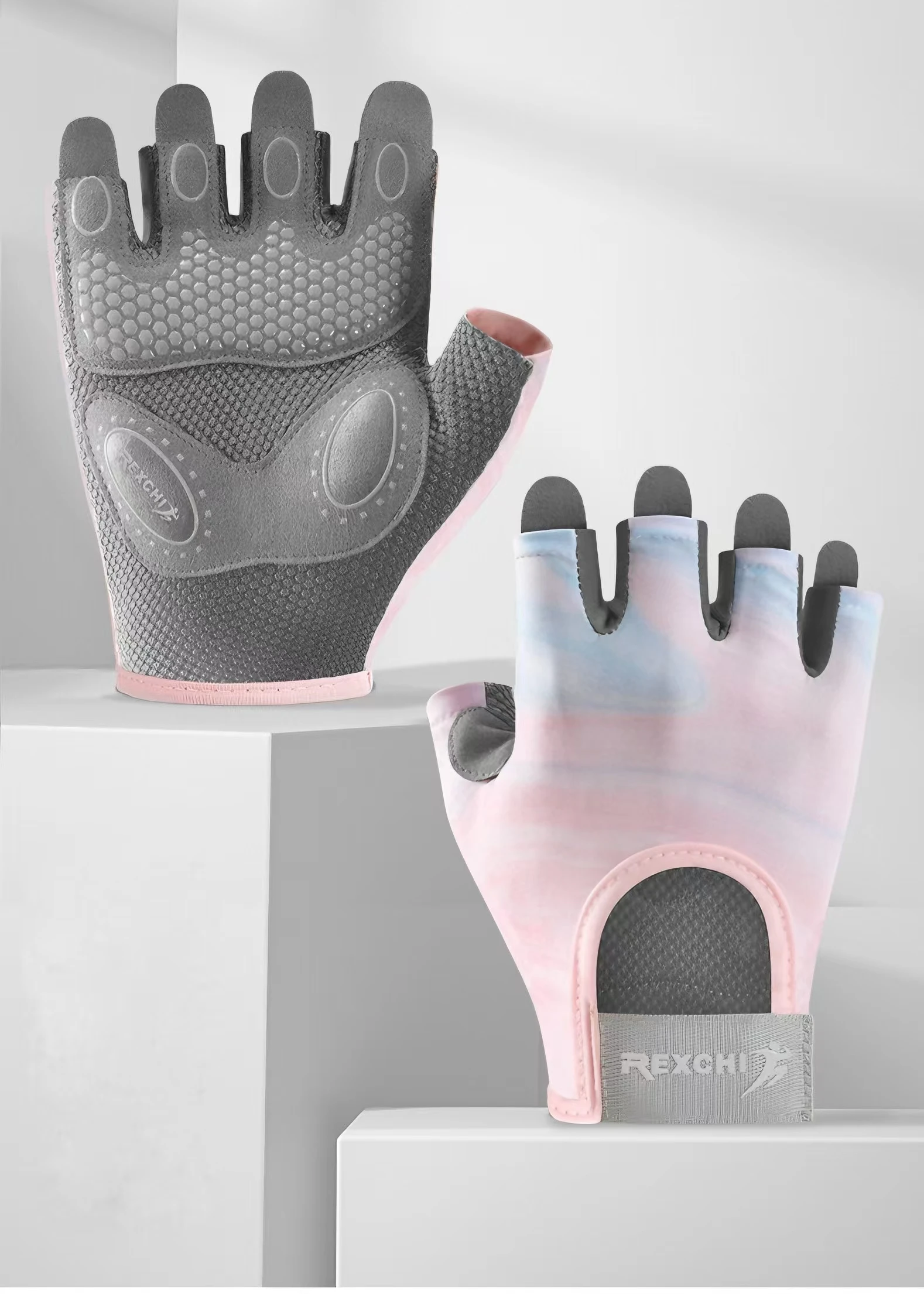 

Gym Non-slip breathable half-finger gloves Yoga shock-absorbing gloves for girls