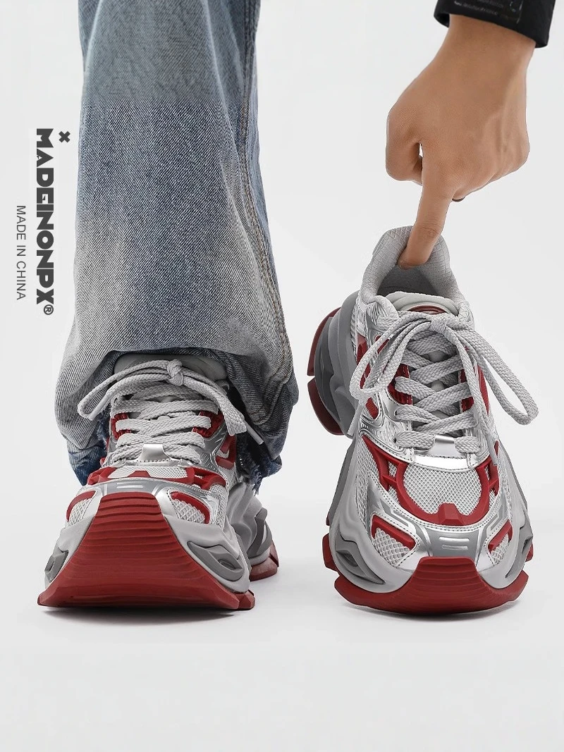

Men's Sporty Casual Shoes 2026 New Style Summer Trendy Versatile Heightening Thick Bottom Leisure Dad Shoes Mesh round...