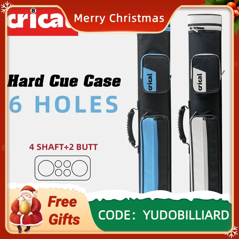 CRICAL Hard Cue Case Bag, Billiard Stick Carrying Case, 6 Holes, 2x4 Pool Case, 86cm Length, Oxford Cloth, Billiard Accessories