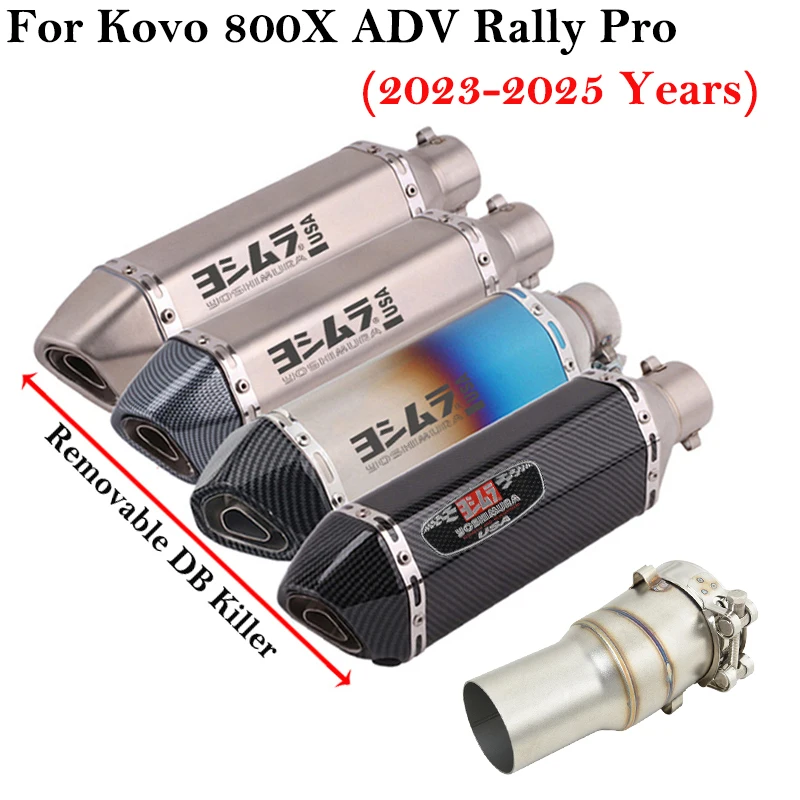 

Slip On For Kove 800X Adventure Rally Pro 800 X ADV 2023 2024 Motorcycle Exhaust Escape System Middle Link Pipe Muffler DB Kille