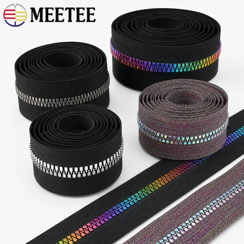 2-5M 5# Resin Zipper Tape Continuous Roll Decorative Teeth for Handbag Jacket Garment Closure Repair Sewing Supplies Tailoring